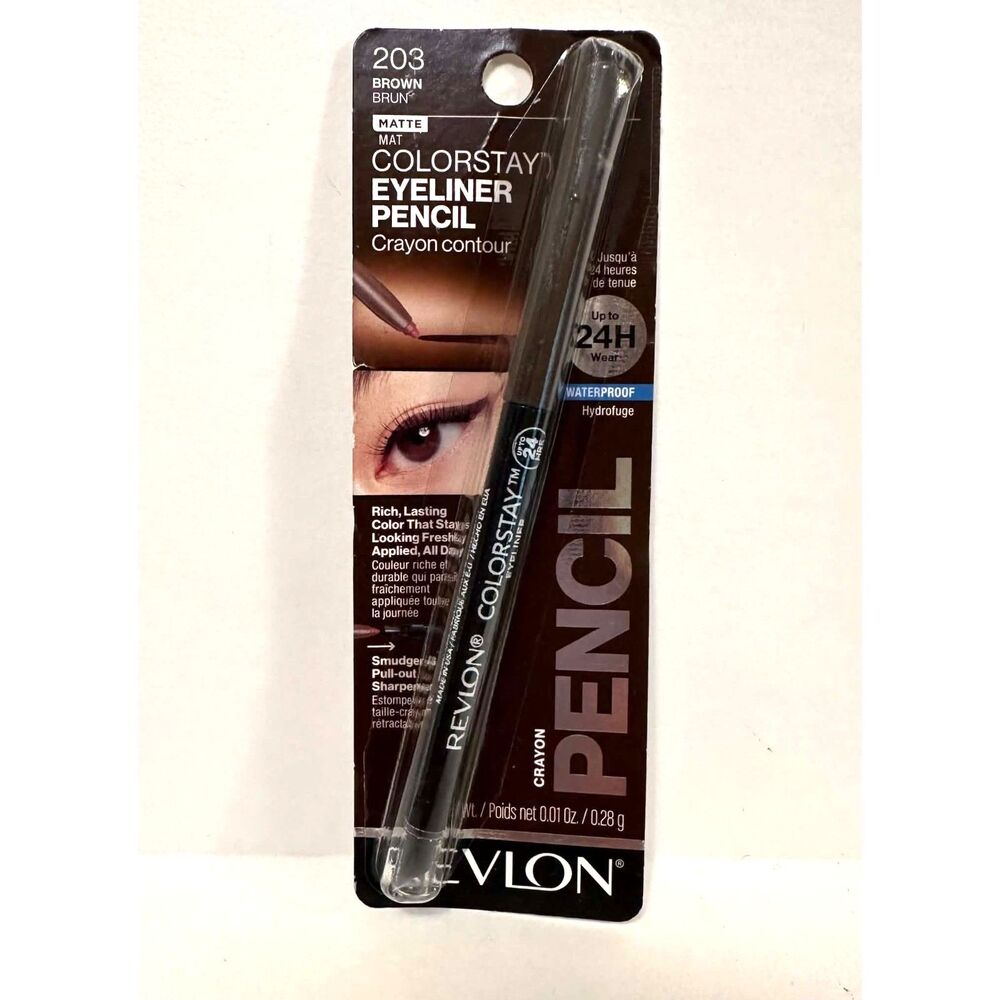 Revlon Colorstay Eyeliner Pencil With Sharpener #203 Brown New In Package